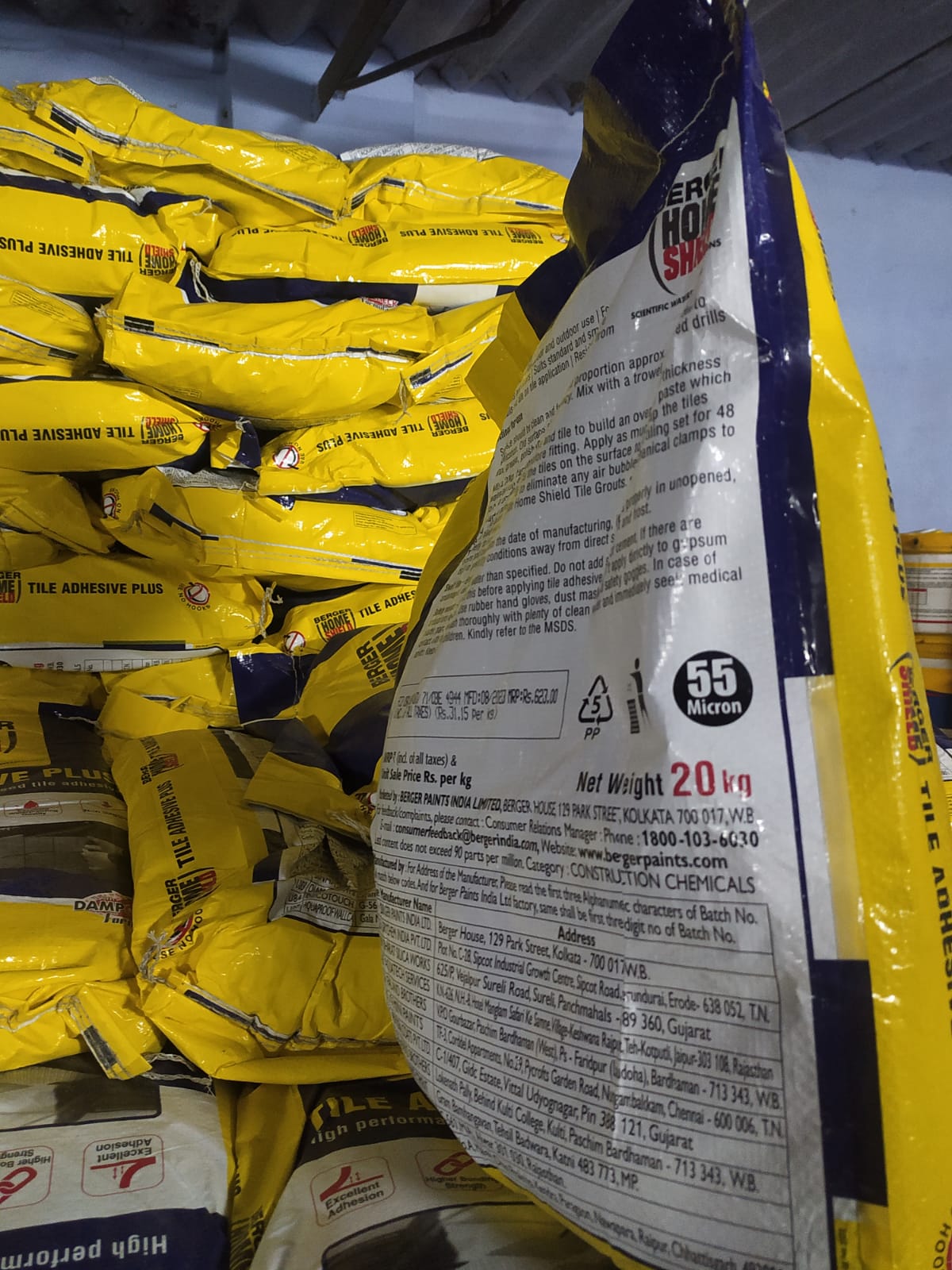 BERGER-HS TILE ADHESIVE PLUS (20KG)